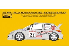 Decal – Peugeot 206 WRC „BOZIAN“ - Rally Monte Carlo 2003 - Kresta